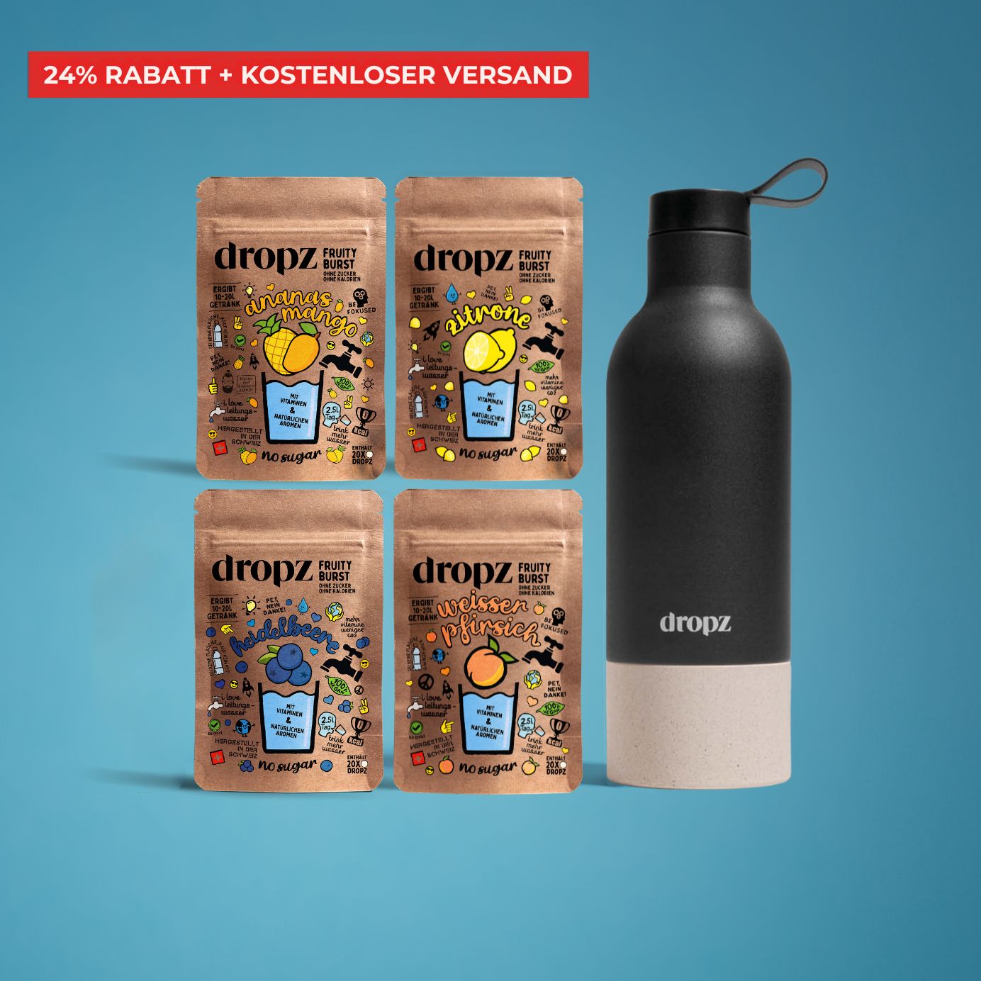 Kits de démarrage - dropz + bouteille au choix