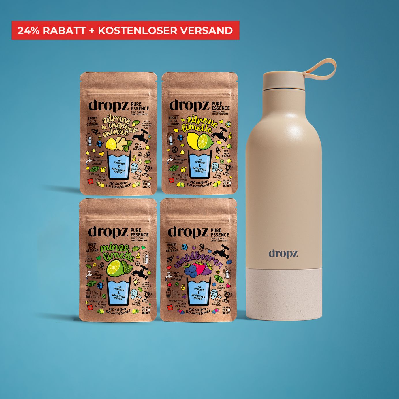 Kits de démarrage - dropz + bouteille au choix