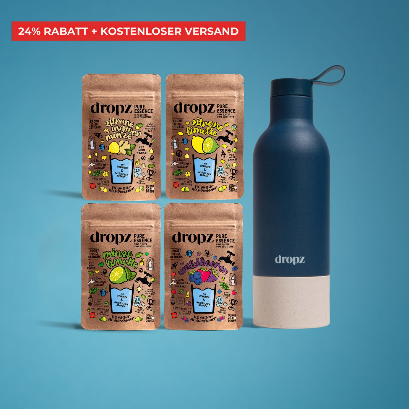 Kits de démarrage - dropz + bouteille au choix