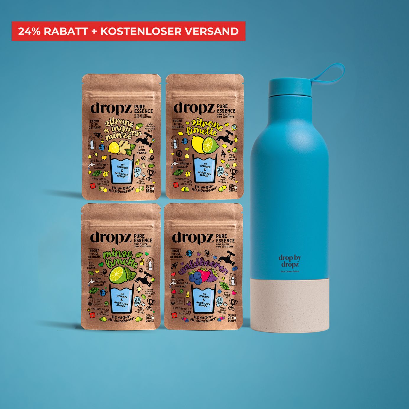 Kits de démarrage - dropz + bouteille au choix