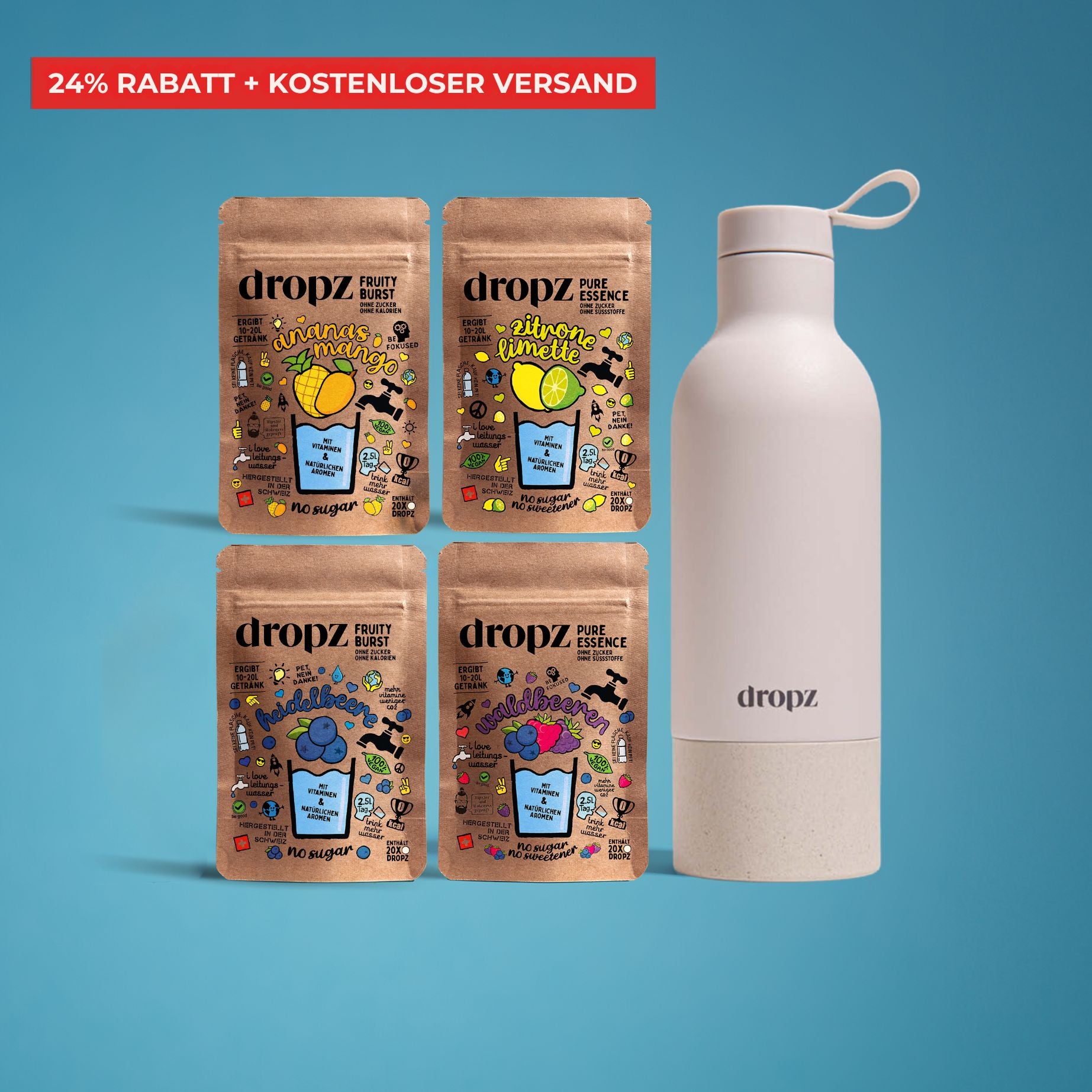 Kits de démarrage - dropz + bouteille au choix