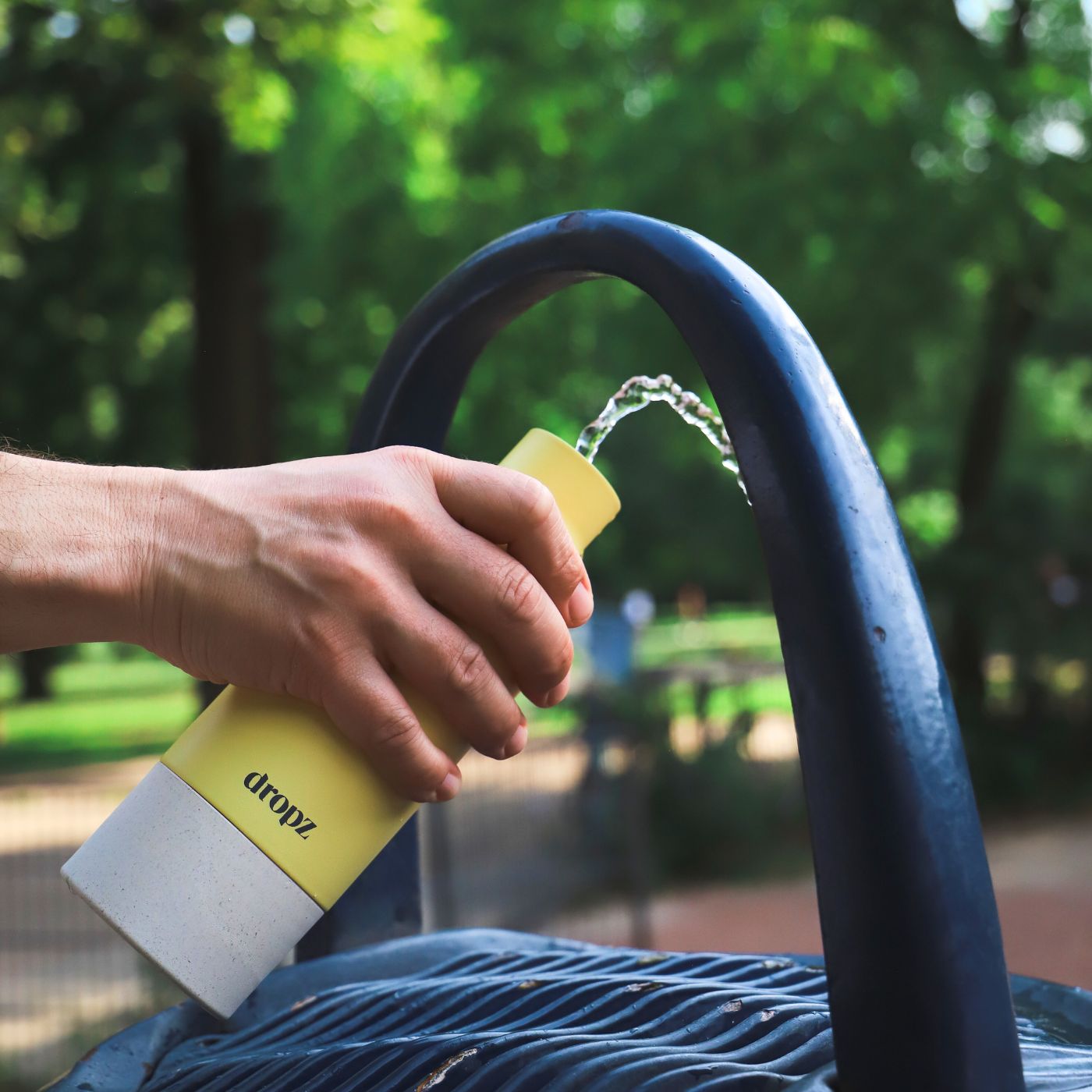 Bouteille dropz jaune - 0.5 L avec compartiment de rangement